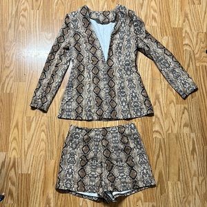 Snakeskin Blazer + Short Set